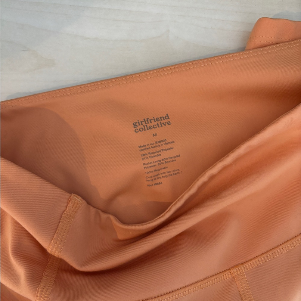 Girlfriend Collective High Rise Bike Shorts in Horizon (orange), Medium, NWOT